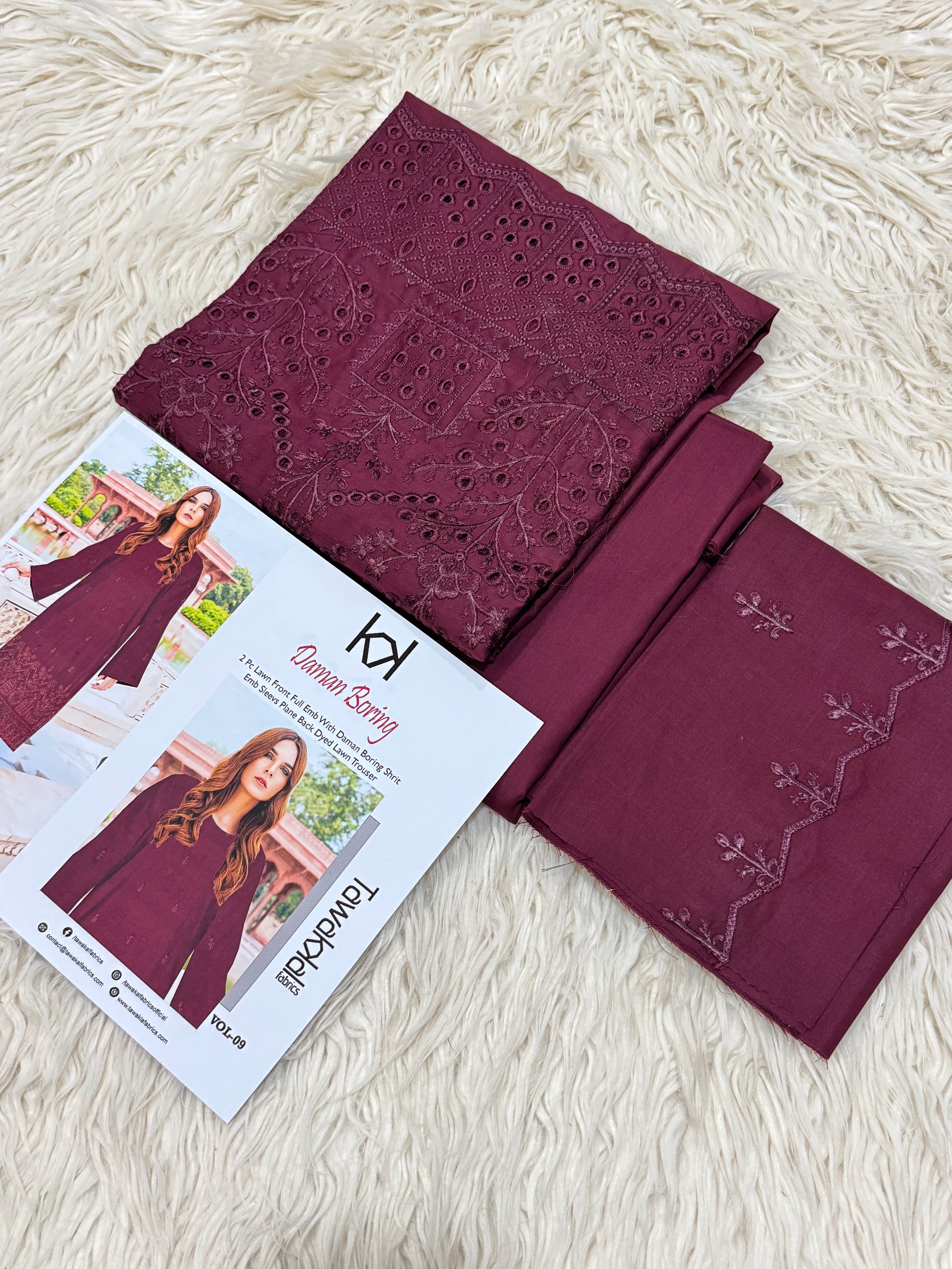 Tawakkal 2Pc Lawn Chikankari Embroidery Suit