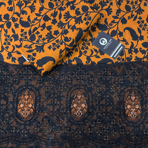 2 Pc Lawn All Over Print With Embroidered Patch - Nawab Din