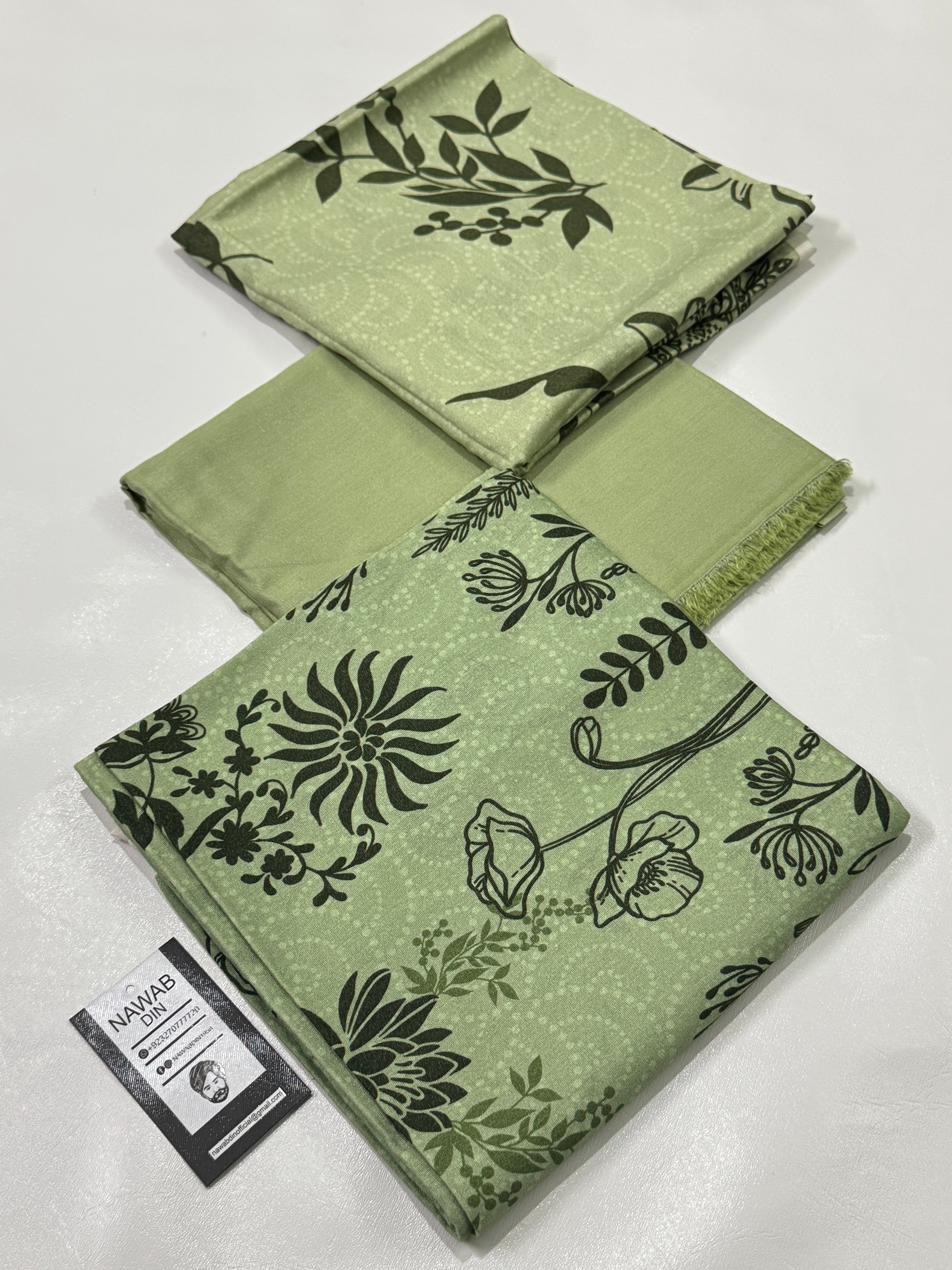 3 Pc Karandi Printed Unstitched Suit