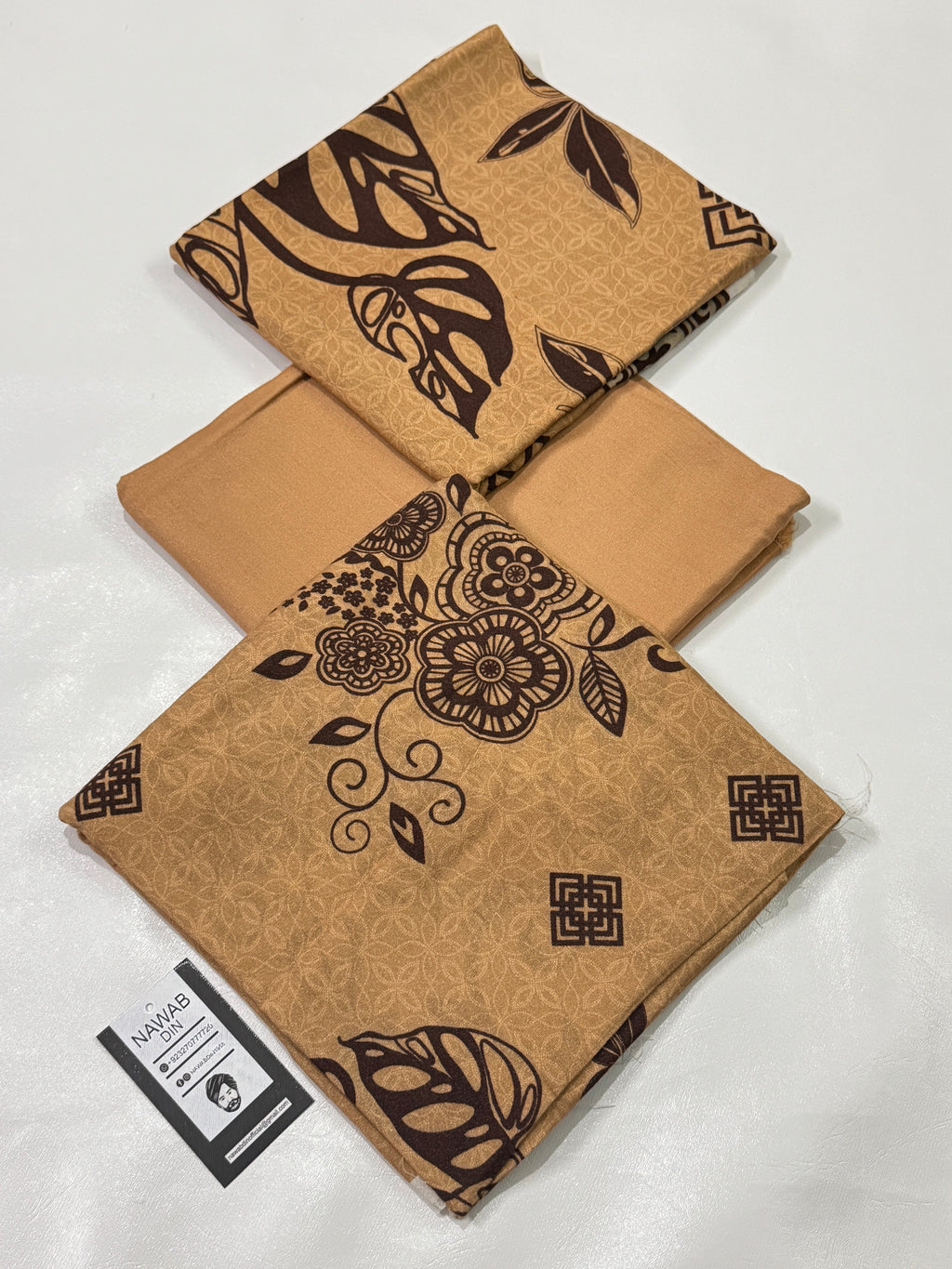 3 Pc Karandi Printed Unstitched Suit