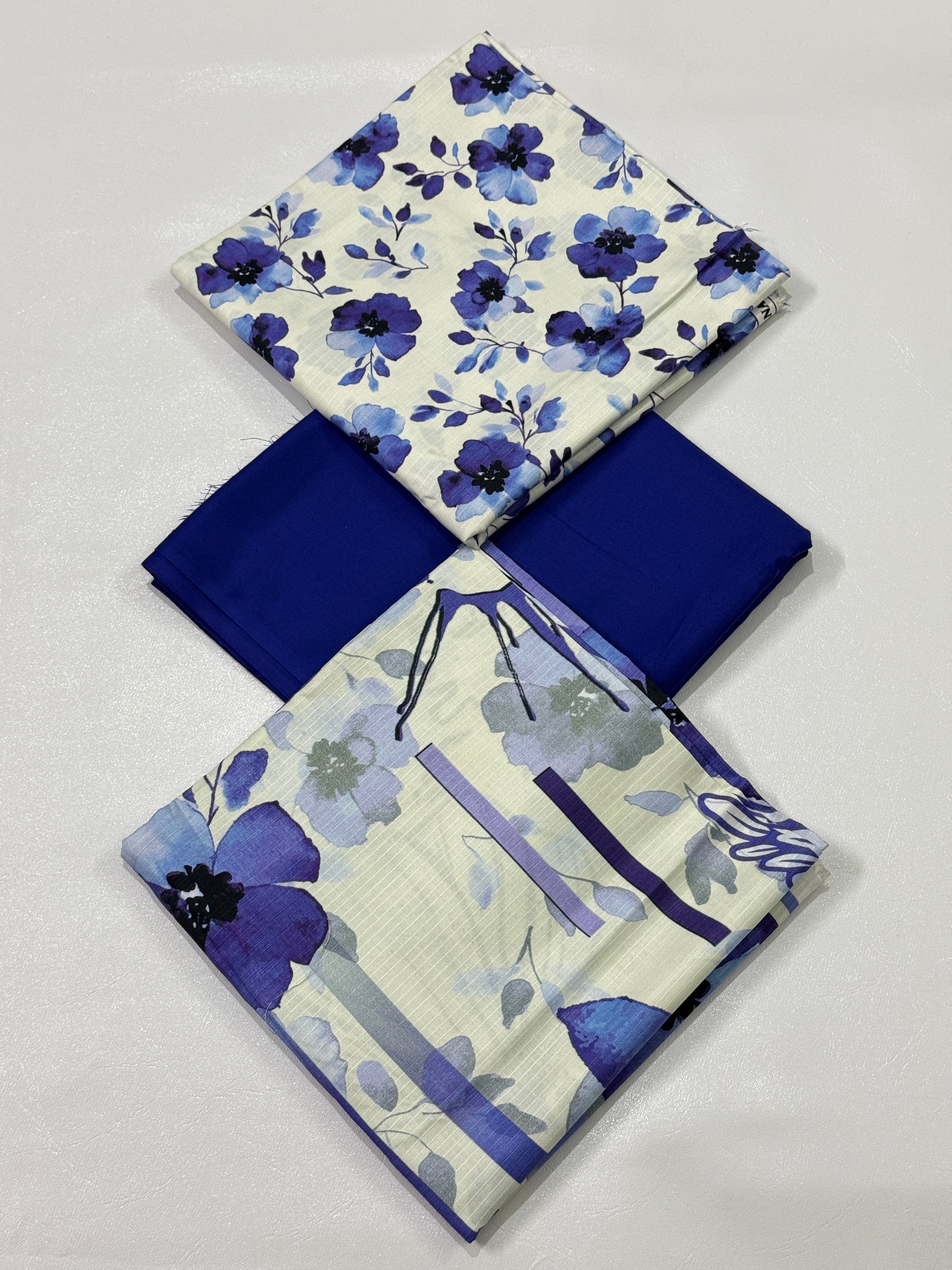 3 Pc Doria Linen Printed Unstitched Suit