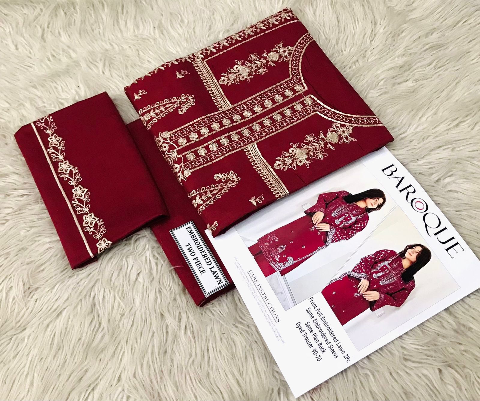 Baroque 2Pc Lawn Embroidered Suit