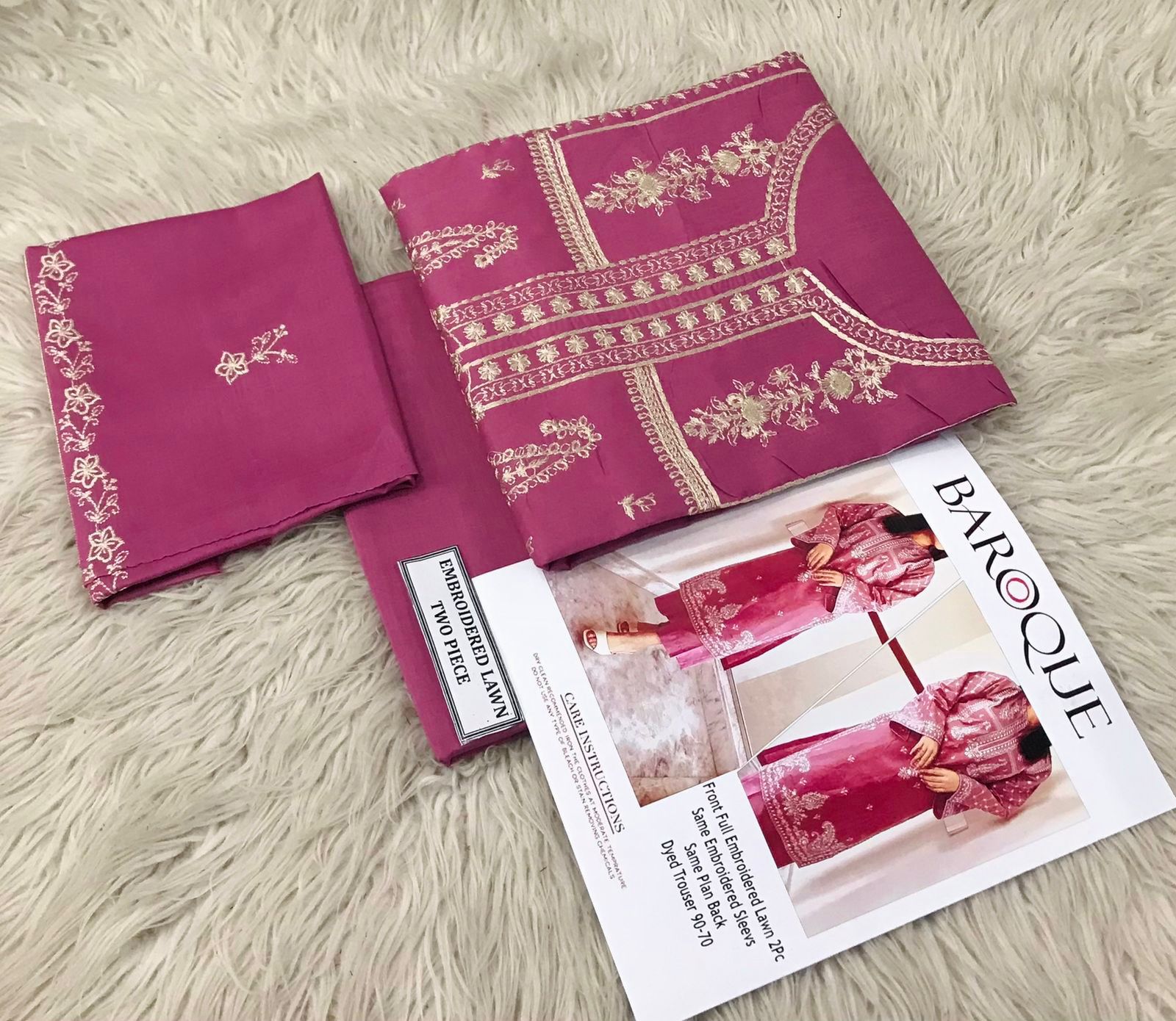 Baroque 2Pc Lawn Embroidered Suit