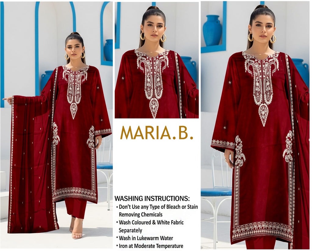 Maria B 3Pc Lawn Embroidered Suit