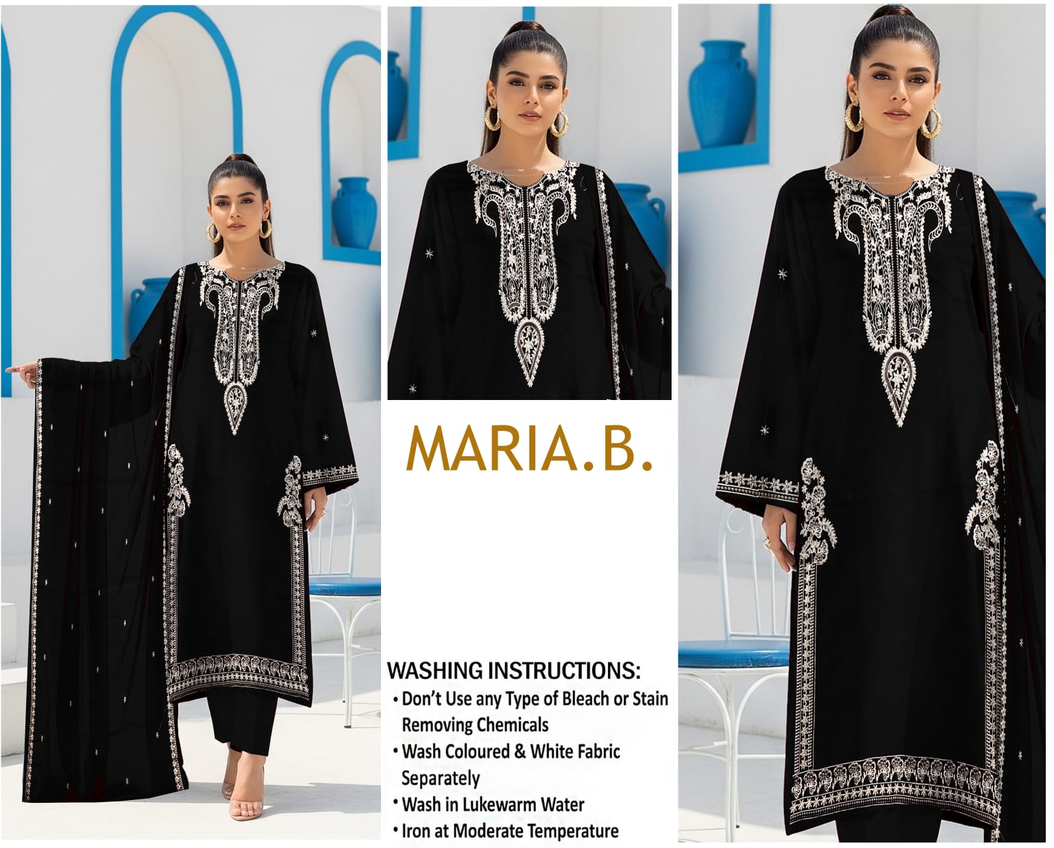 Maria B 3Pc Lawn Embroidered Suit