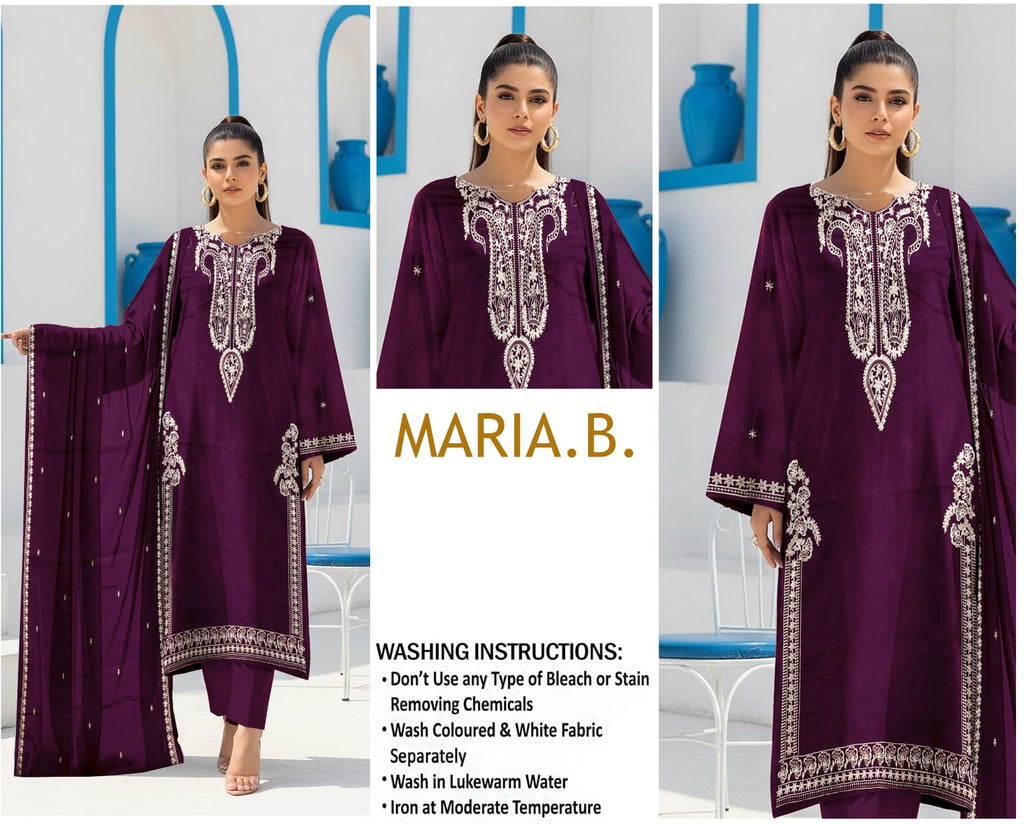 Maria B 3Pc Lawn Embroidered Suit