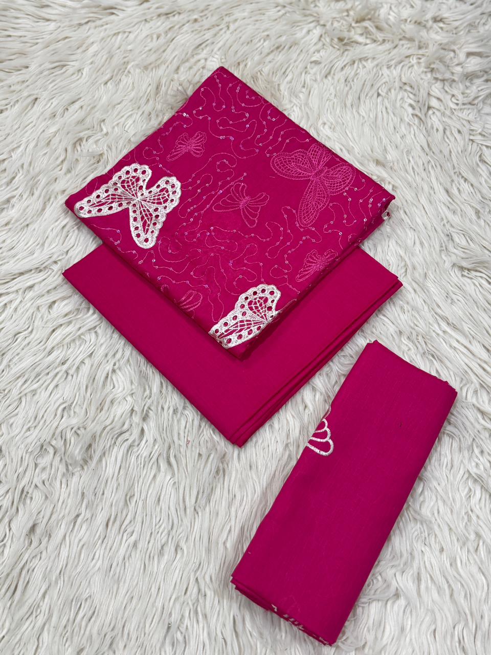 Maria B 2 Pc Butterfly Embroiedred Lawn Suit