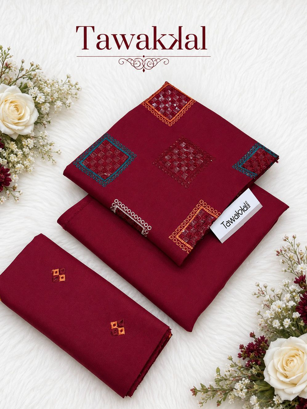 2PC Dhanak Embroidered Suit