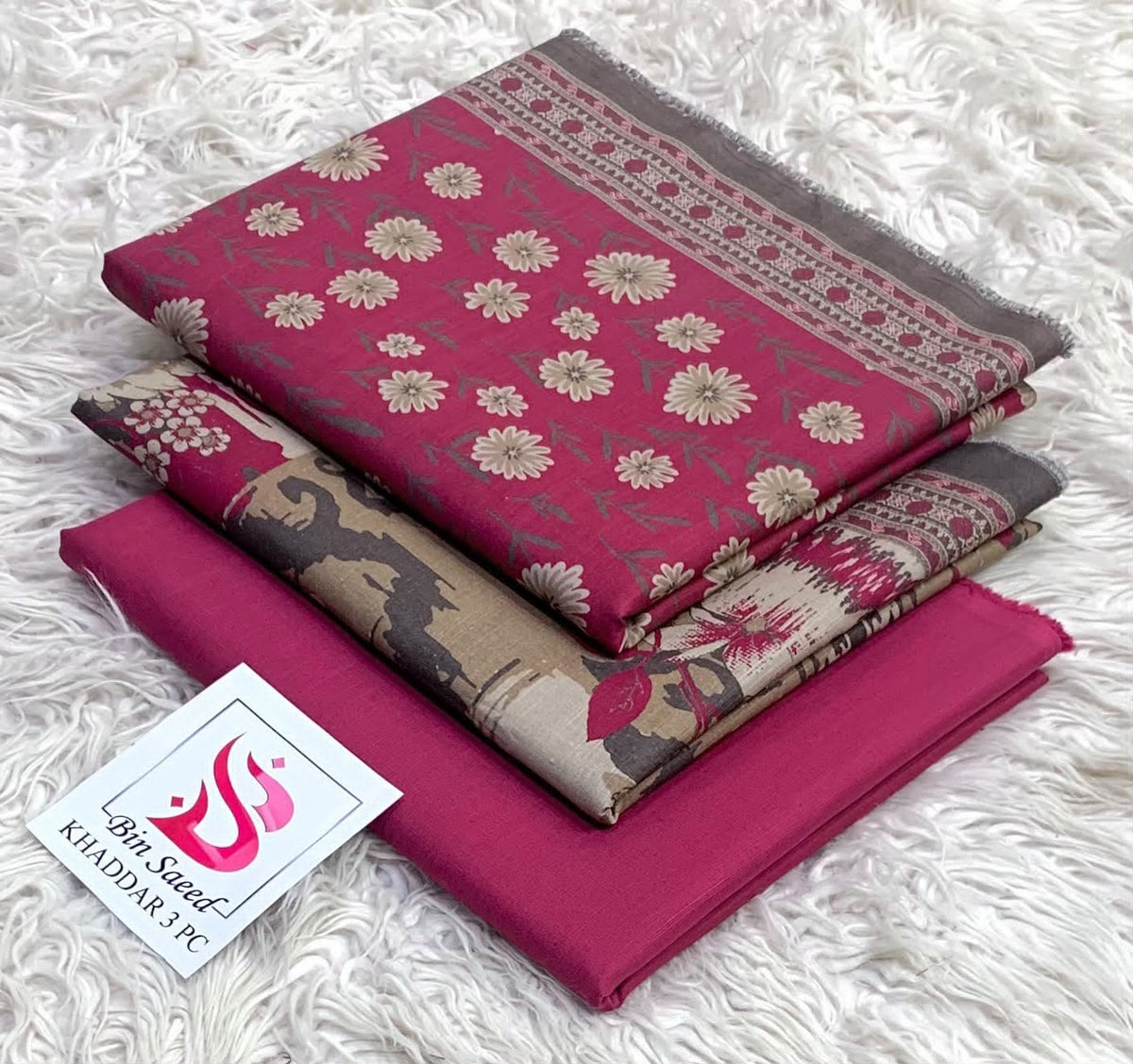 Bin Saeed Khaddar 3Pc Printed Suit