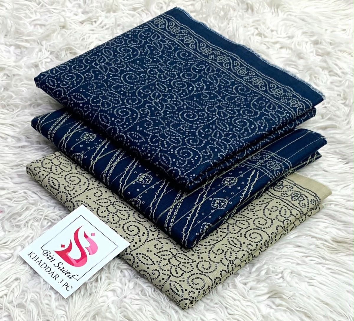 Bin Saeed Khaddar 3Pc Printed Suit