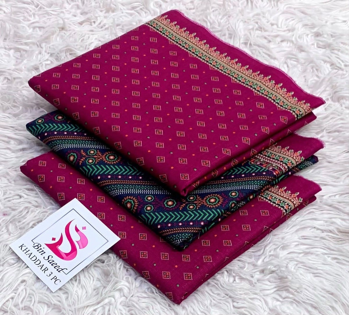 Bin Saeed Khaddar 3Pc Printed Suit