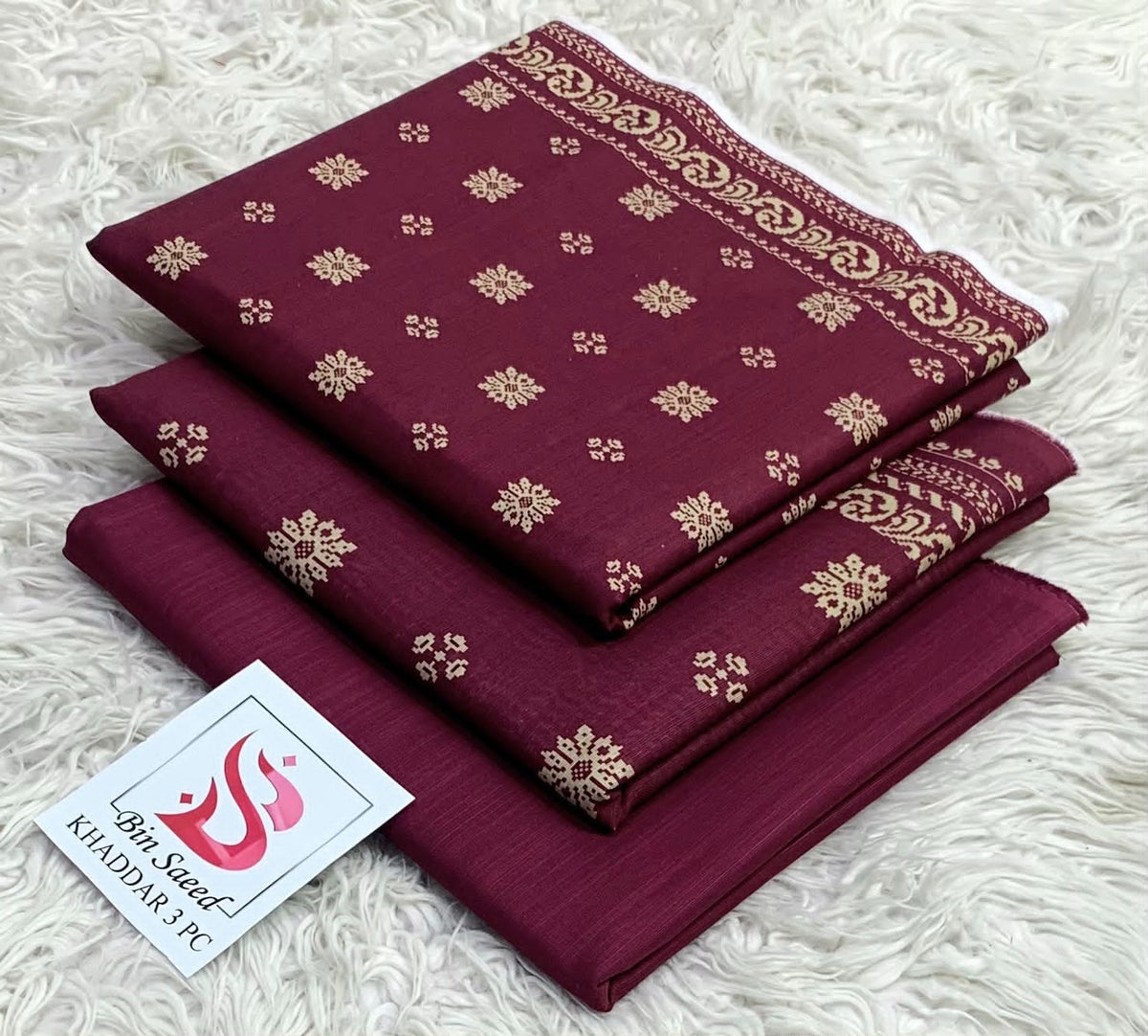 Bin Saeed Khaddar 3Pc Printed Suit