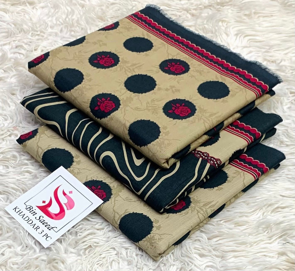 Bin Saeed Khaddar 3Pc Printed Suit