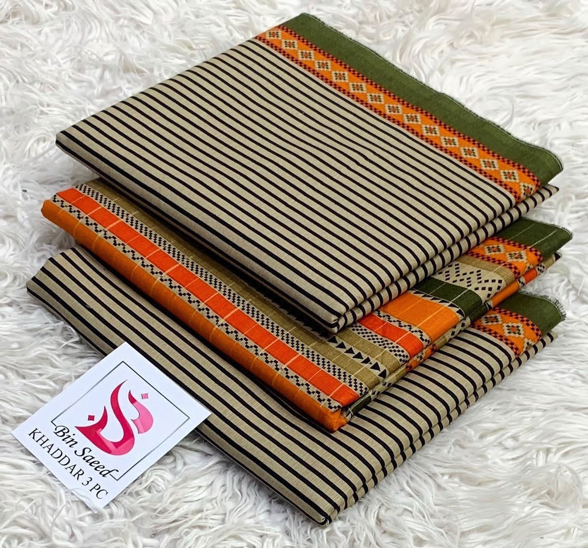 Bin Saeed Khaddar 3Pc Printed Suit