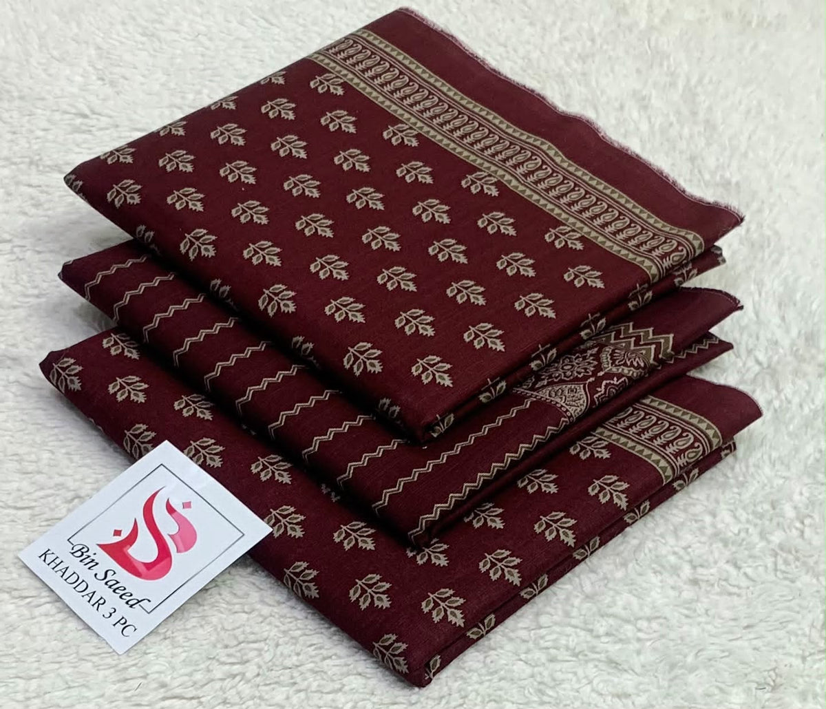 Bin Saeed Khaddar 3Pc Printed Suit
