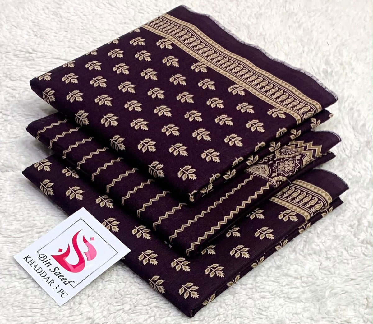 Bin Saeed Khaddar 3Pc Printed Suit