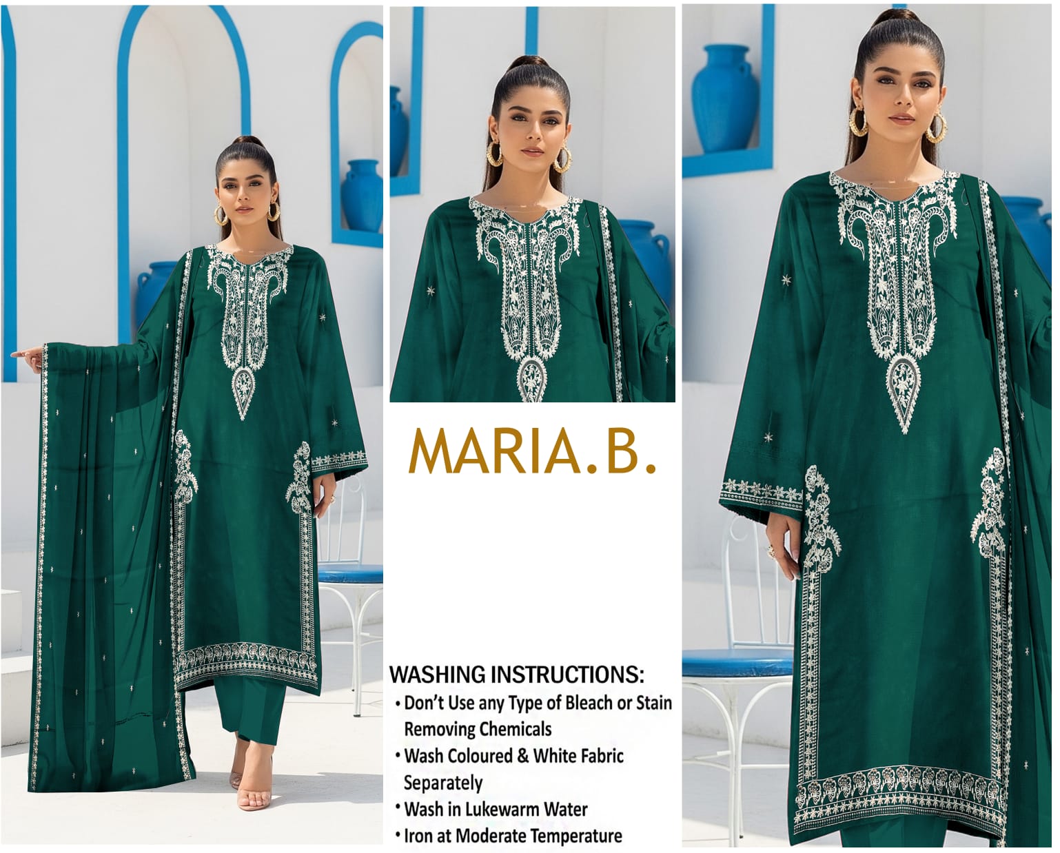 Maria B 3Pc Lawn Embroidered Suit