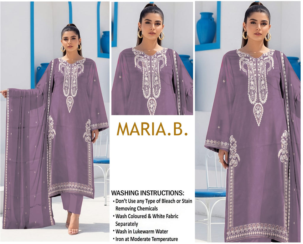 Maria B 3Pc Lawn Embroidered Suit