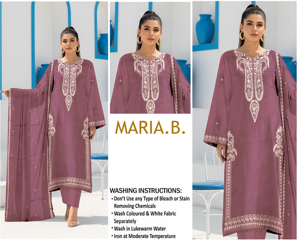 Maria B 3Pc Lawn Embroidered Suit