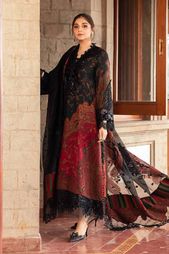 MB 450-3 Piece Unstitched Digital Printed Embroidered Lawn Suit ( Printed Poly Lawn Dupatta )