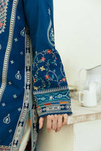 ZS 50-3 Piece Unstitched Heavy Embroidered Dhanak Suit ( Fine Printed Wool Shawl)