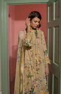 3 Piece Unstitched Embroidered Lawn Suit ( Fine Printed Silk Dupatta )