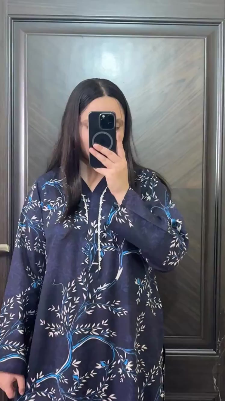 2 Piece - Printed Light Khaddar Stitched Suit