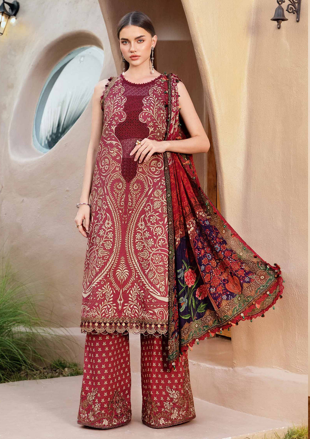 MB 478-3Pc Digital Printed Lawn Shirt with Printed Lawn Dupatta