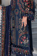 MB 965- 3 Piece Dhanak Embroidery Suit With Four Sides Embroidery Dhanak Shawl