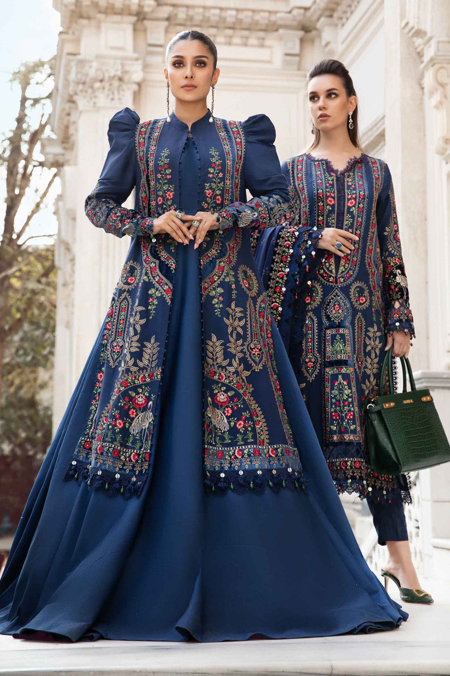 MB 965- 3 Piece Dhanak Embroidery Suit With Four Sides Embroidery Dhanak Shawl